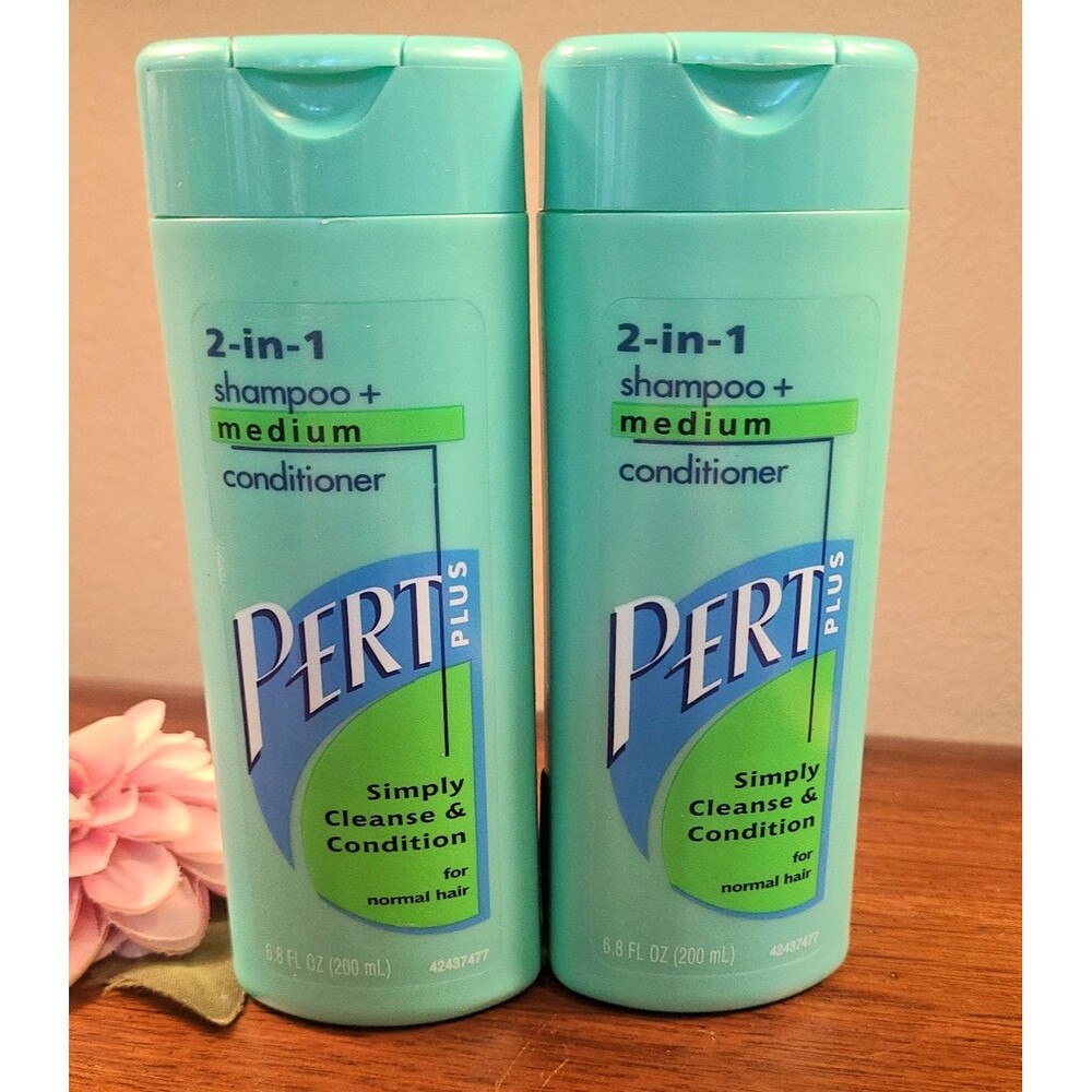 (2) Vintage Pert Plus 2 In 1 Medium Shampoo + Conditioner 6.8 oz Each Normal NOS